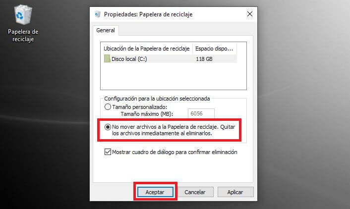 Omitir La Papelera De Reciclaje Al Eliminar Archivos En Windows